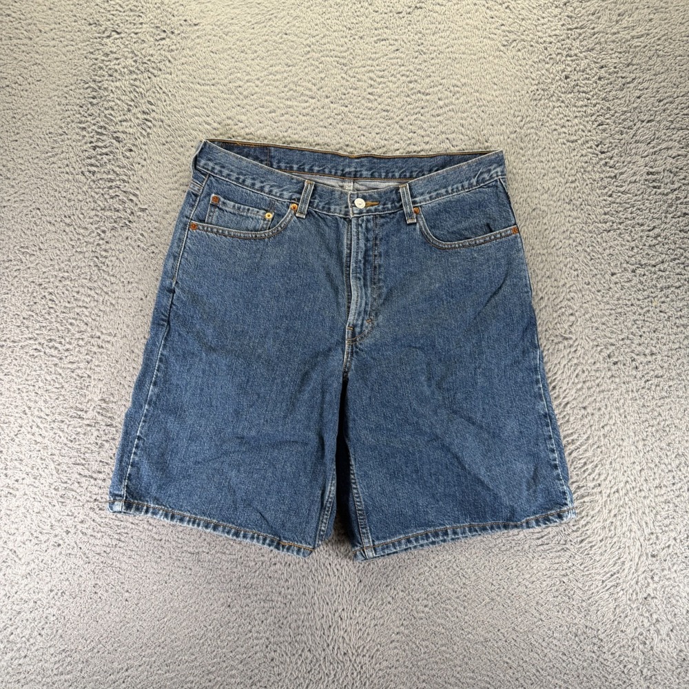 Vintage Levi's 550 Shorts Men's 36‎ Blue Cotton Denim Bermuda Baggy Relaxed Fit